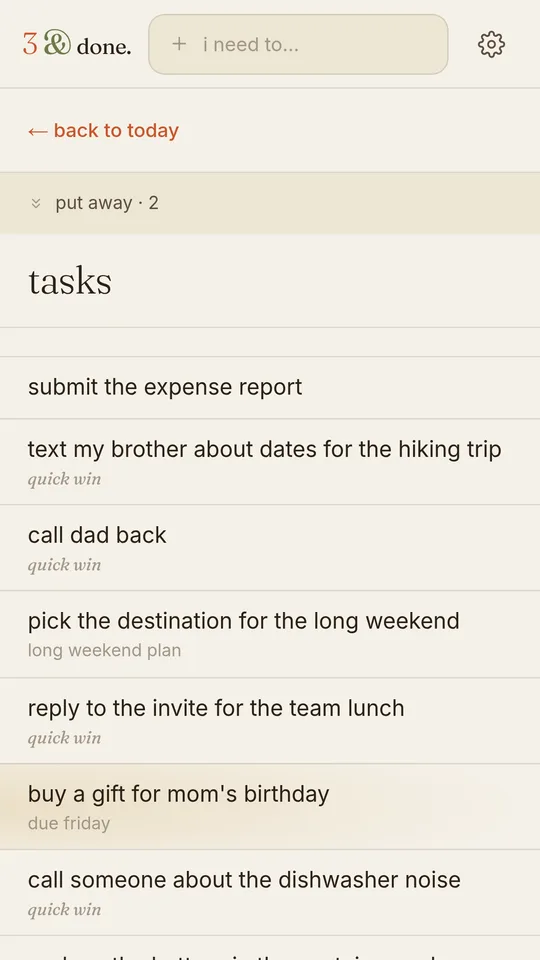 the whole list, nothing to maintain